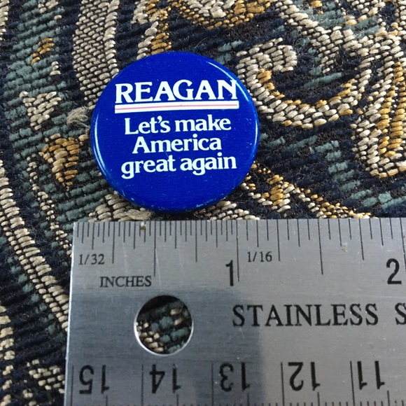 REAL VINTAGE from the Original Reagan (Lets) MAGA campaign button/pin - Picture 2 of 3